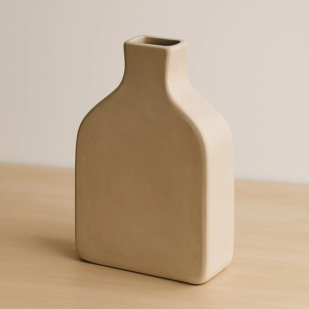 A handbuilt vase made in a Handbuilding pottery class at Claya pottery studio in Denver