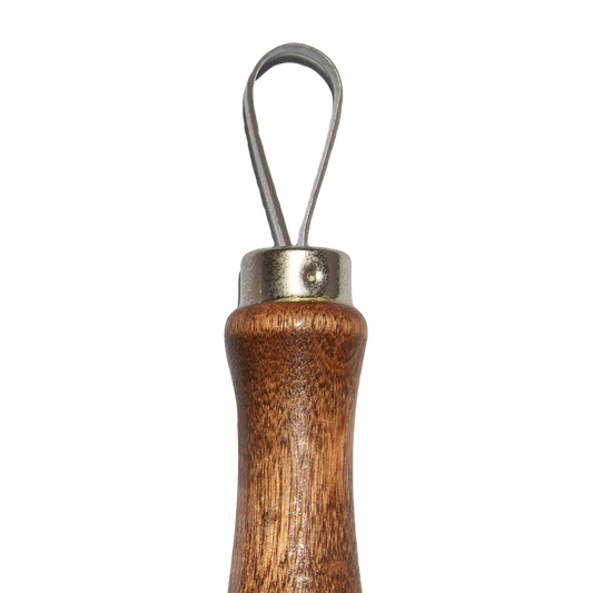 Kemper LT4 teardrop loop tool, ½" stainless steel ribbon on a hardwood handle